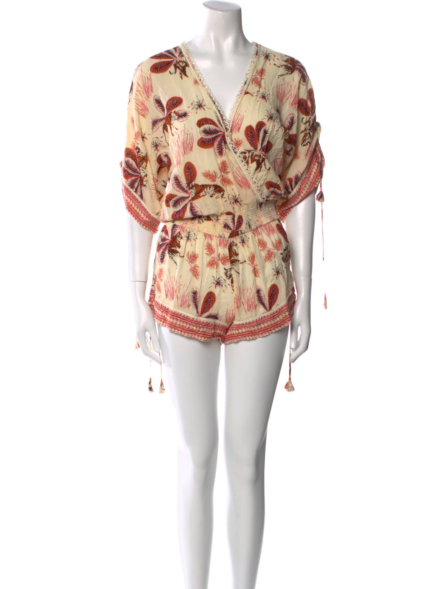 Poupette St Barth Printed V-Neck Romper