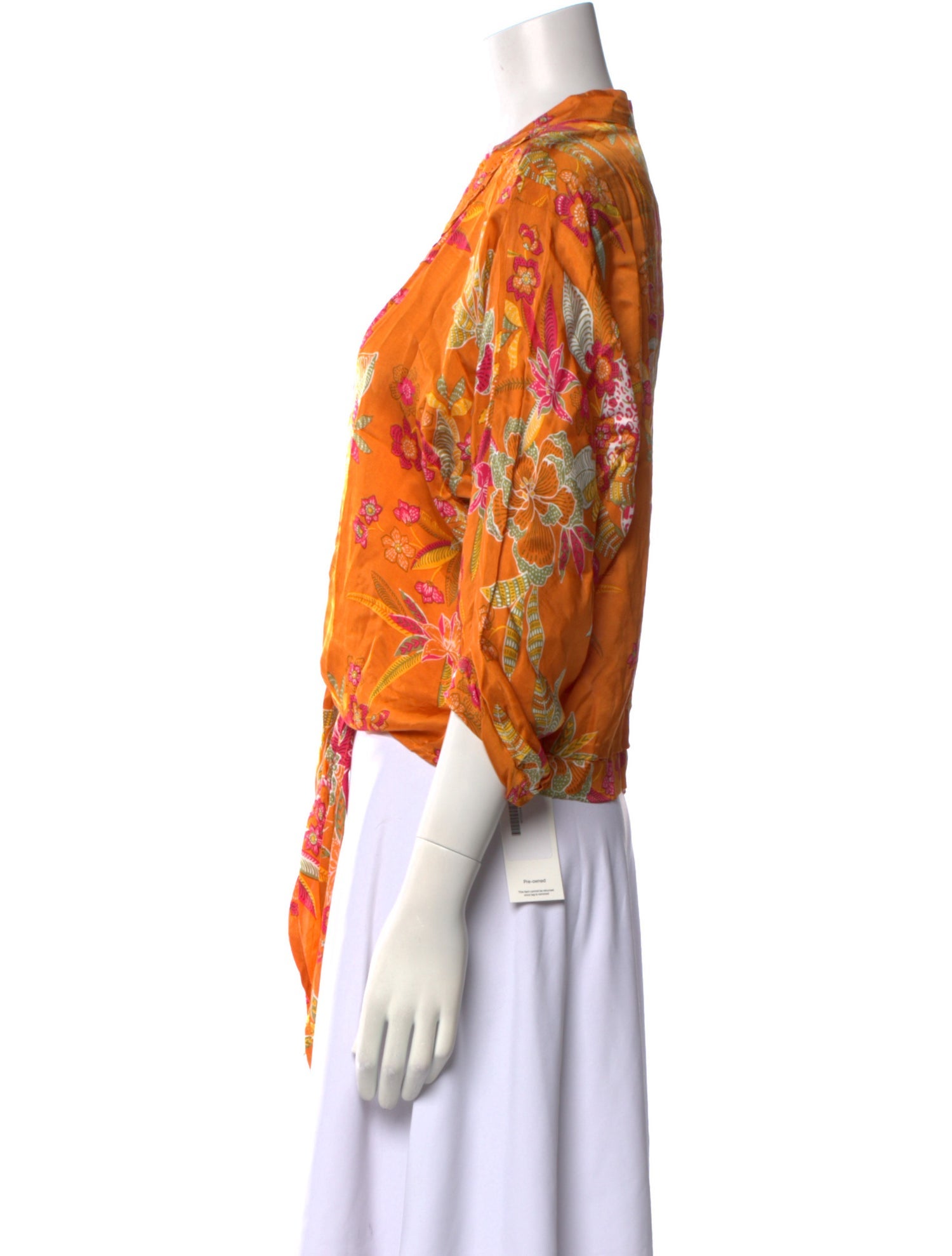 Poupette St Barth Floral Print V-Neck Crop Top w/ Tags