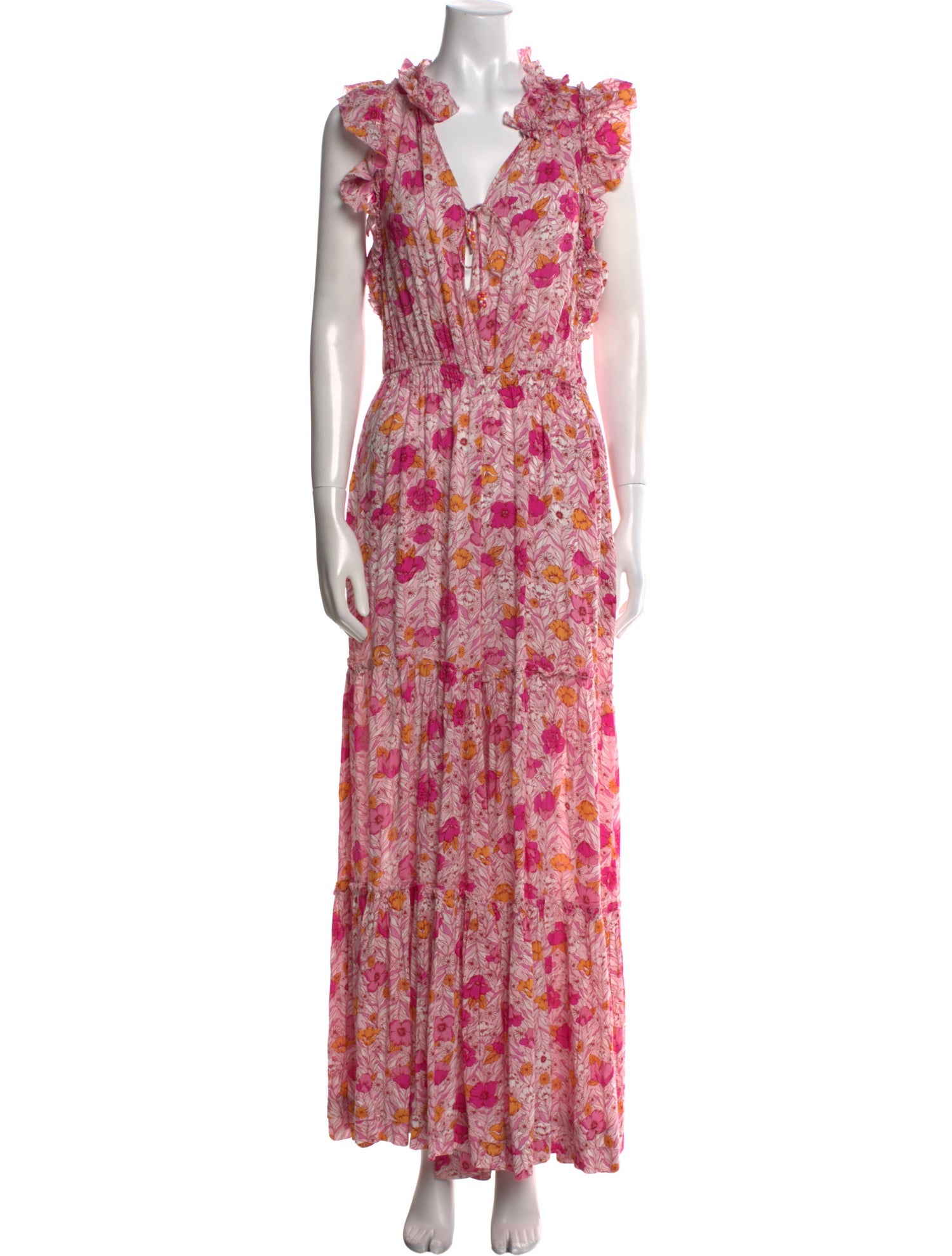 Poupette St Barth Floral Print V-Neck Jumpsuit