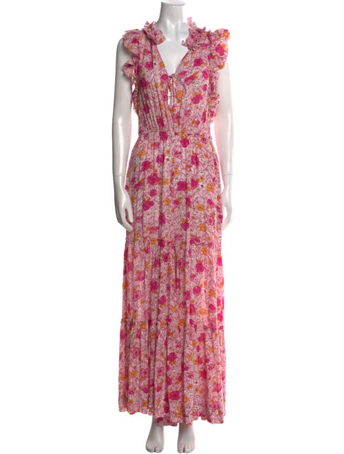 Poupette St Barth Floral Print V-Neck Jumpsuit