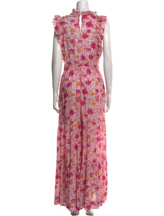 Poupette St Barth Floral Print V-Neck Jumpsuit