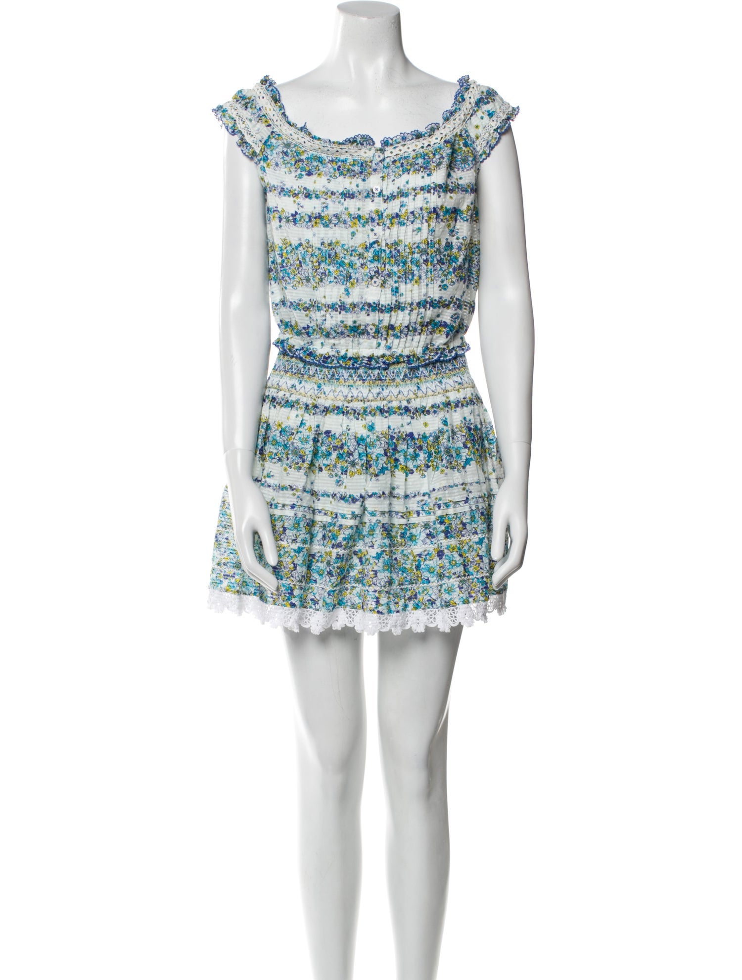 Poupette St Barth Floral Print Embroidered Accent Skirt Set w/ Tags