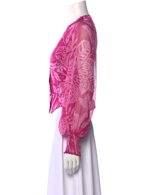 Poupette St Barth Silk Floral Print Crop Top