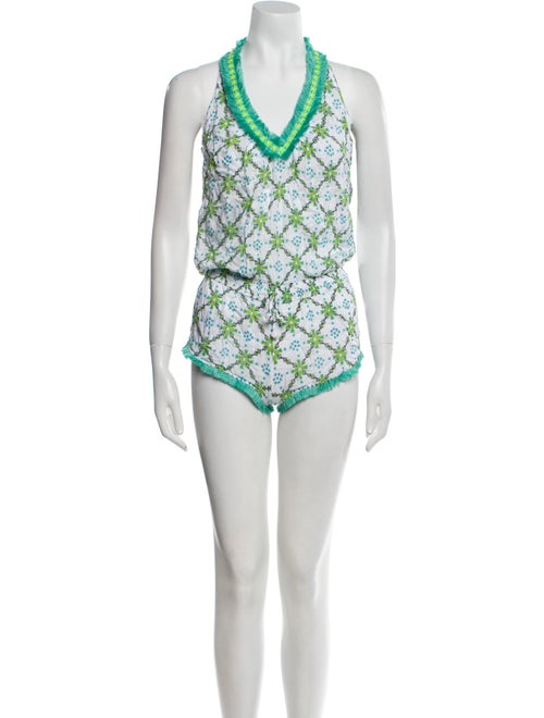 Poupette St Barth Printed Scoop Neck Romper