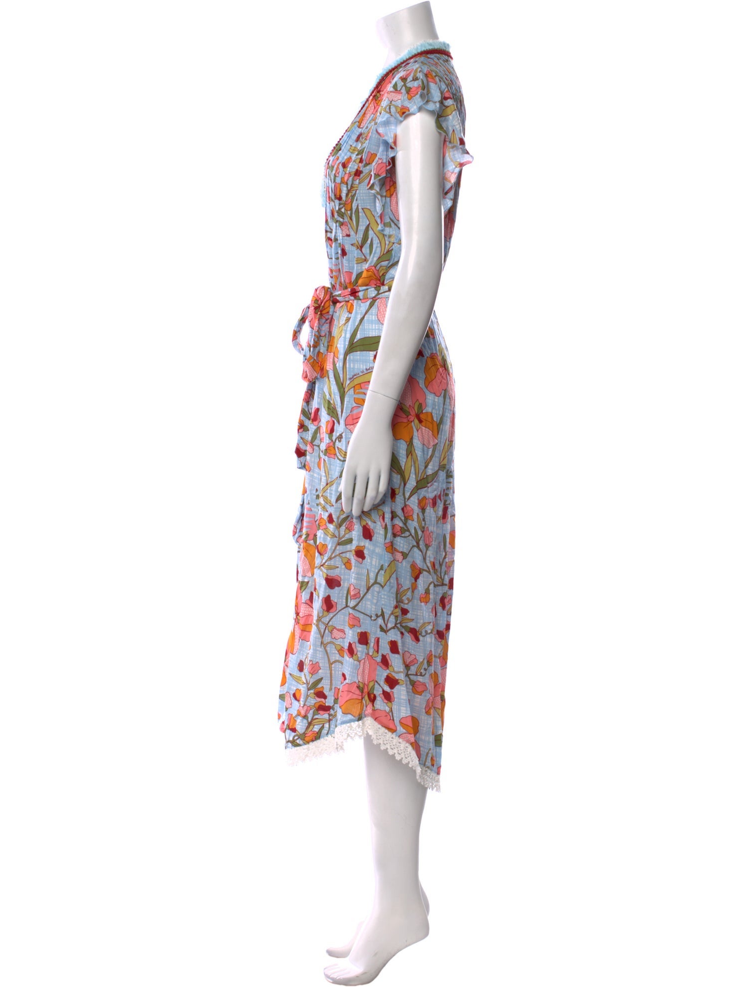 Poupette St Barth Floral Print Midi Length Dress