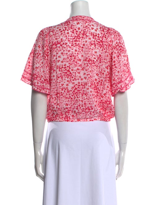 Poupette St Barth Floral Print V-Neck Crop Top