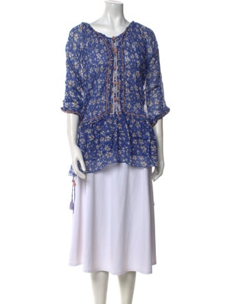 Poupette St Barth Floral Print V-Neck Tunic