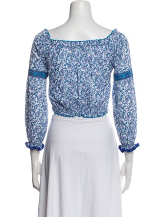 Poupette St Barth Printed Scoop Neck Crop Top