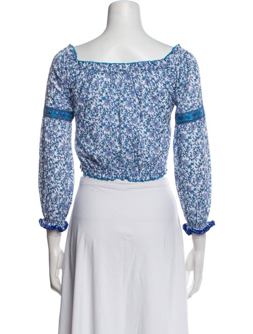 Poupette St Barth Printed Scoop Neck Crop Top