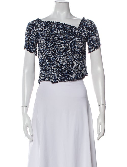 Poupette St Barth Printed Square Neckline Crop Top