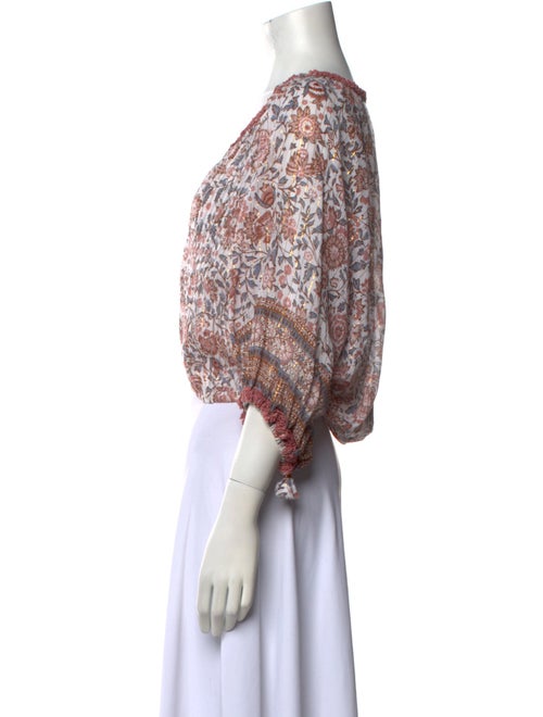 Poupette St Barth Paisley Print V-Neck Crop Top