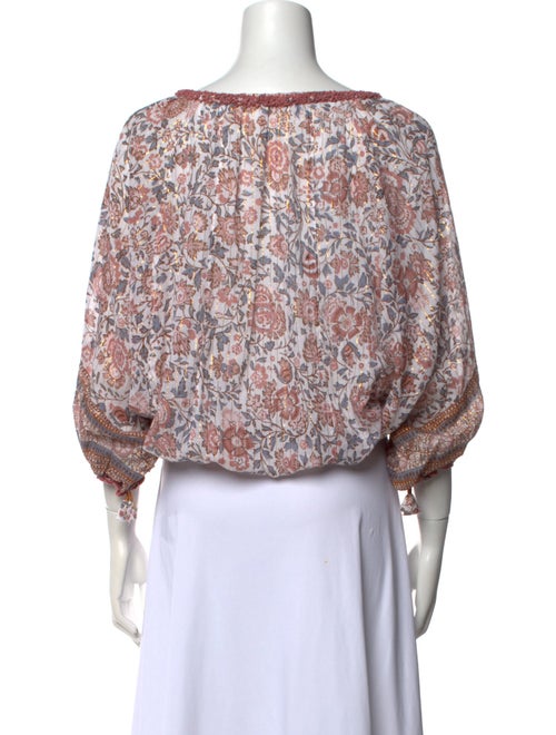 Poupette St Barth Paisley Print V-Neck Crop Top