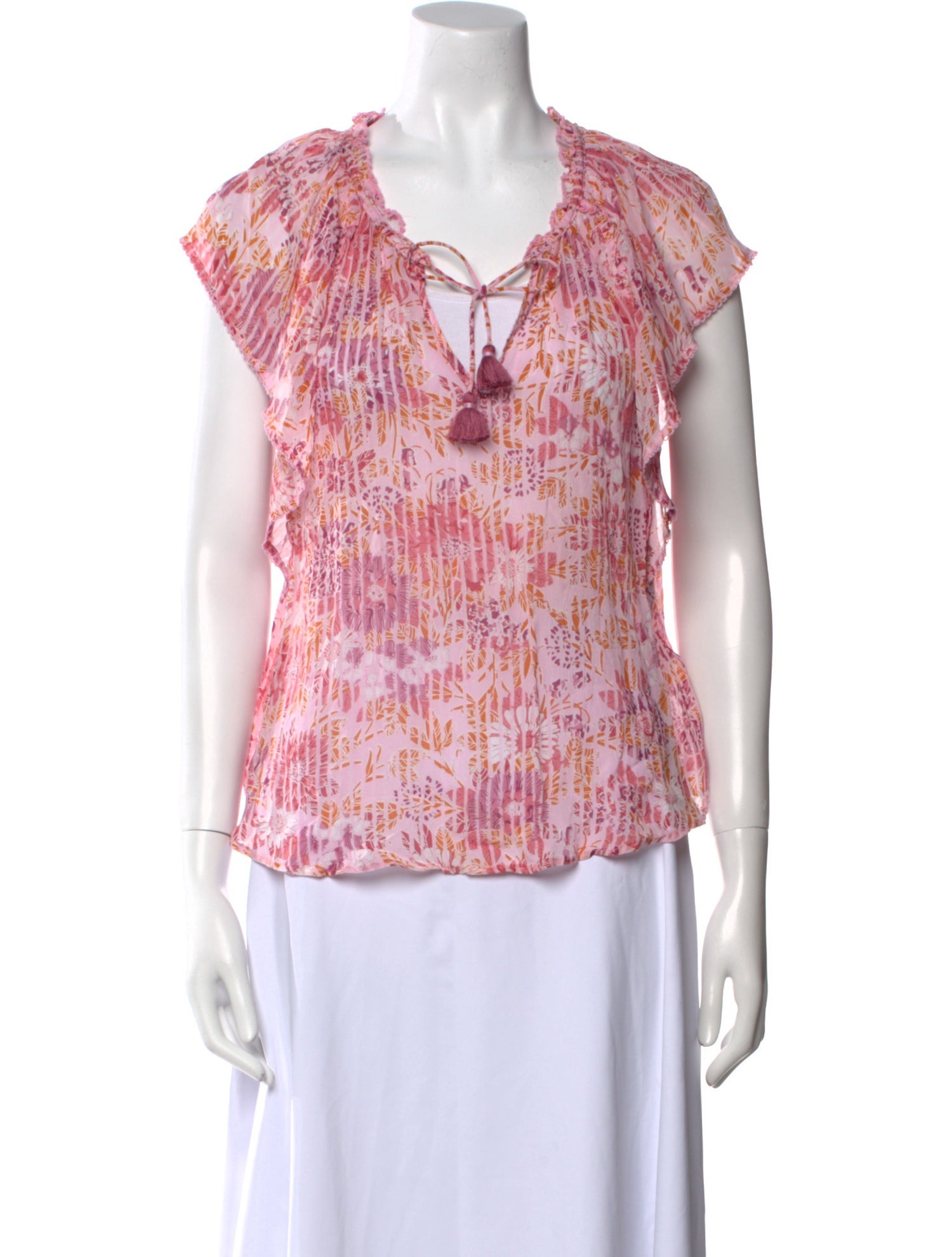 Poupette St Barth Printed V-Neck Blouse