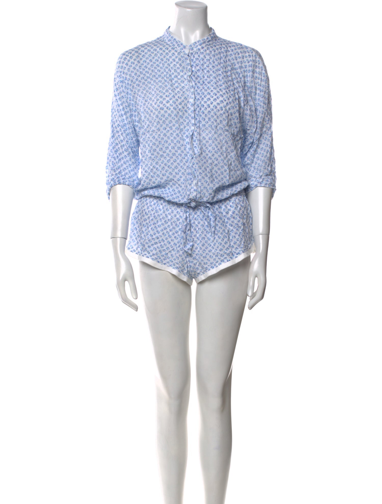 Poupette St Barth Printed Mock Neck Romper