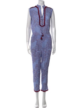 Poupette St Barth Printed V-Neck Jumpsuit