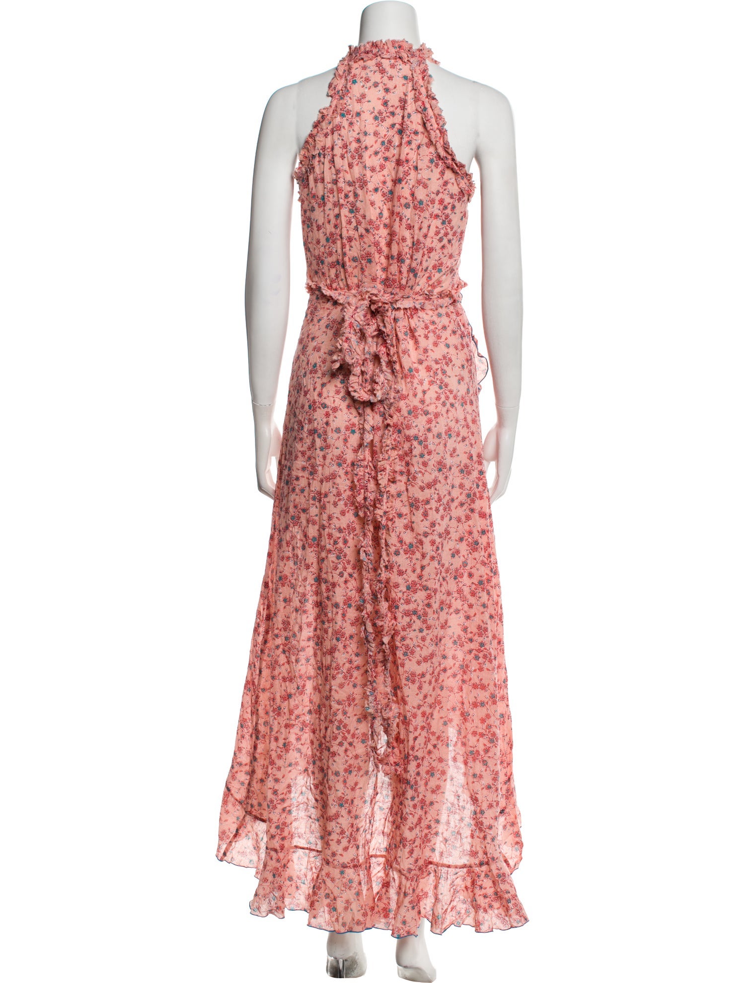 Poupette St Barth Printed Raw-Edge Trim Robe