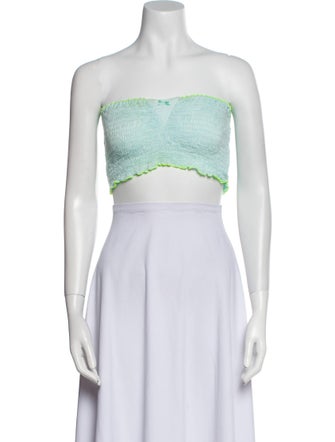 Poupette St Barth Strapless Crop Top