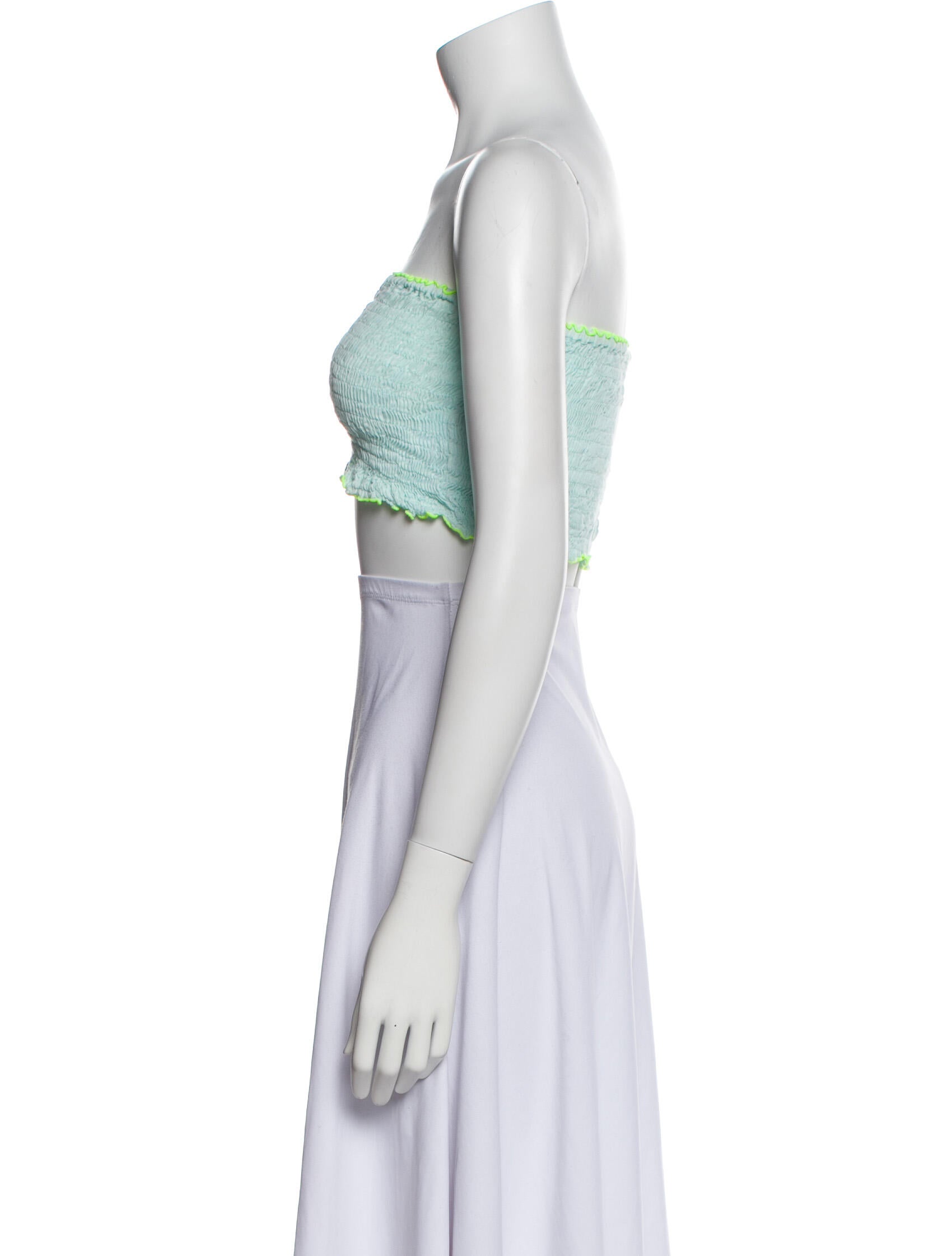 Poupette St Barth Strapless Crop Top