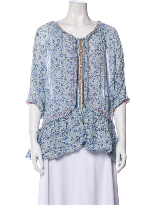 Poupette St Barth Paisley Print V-Neck Blouse
