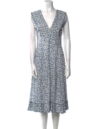 Poupette St Barth Floral Print Midi Length Dress