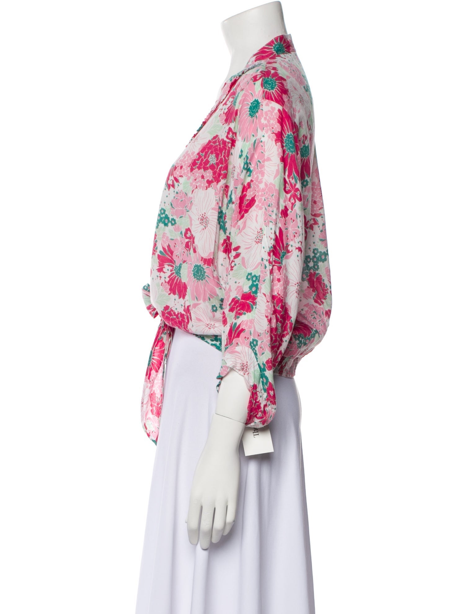 Poupette St Barth Floral Print V-Neck Crop Top