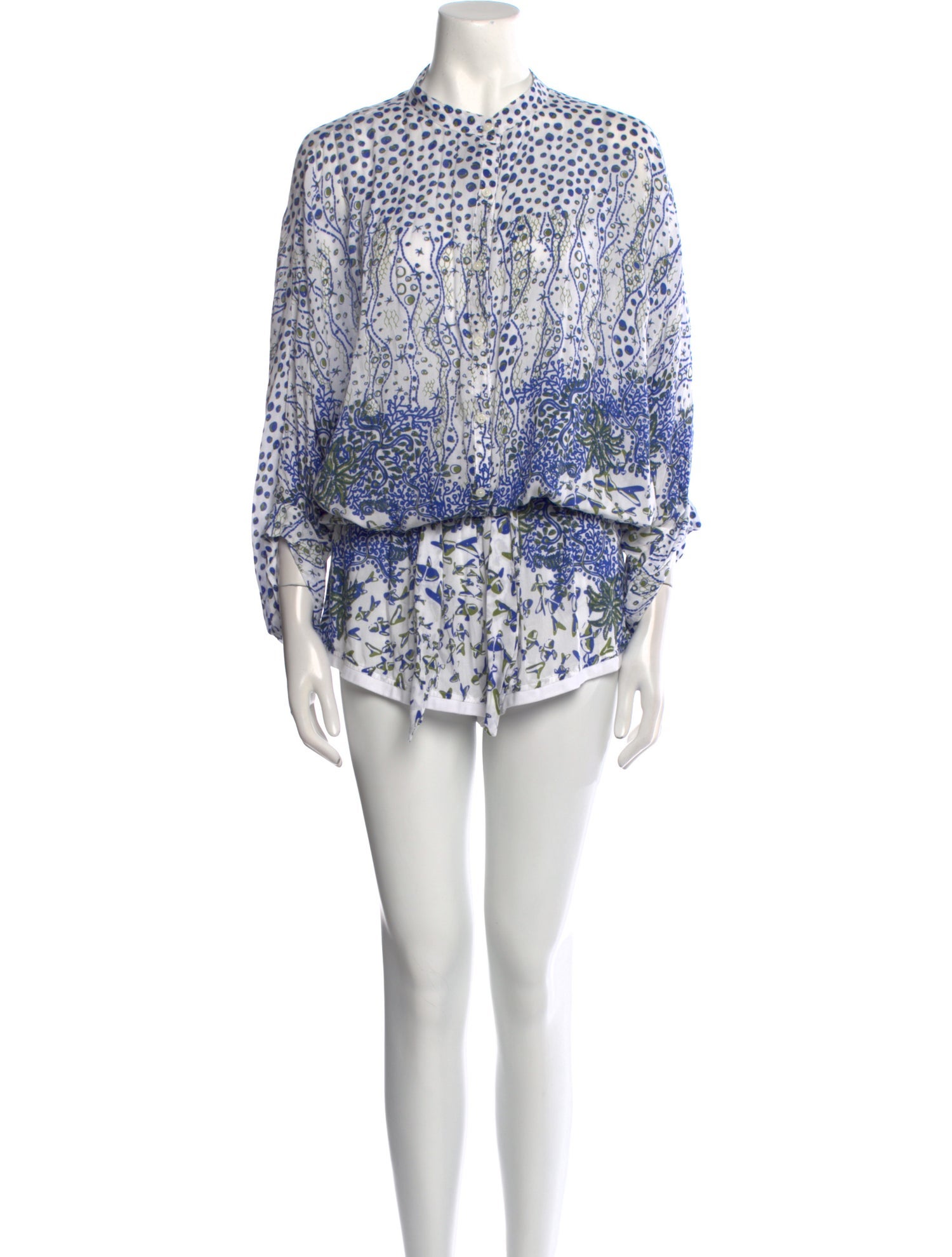 Poupette St Barth Printed Crew Neck Romper