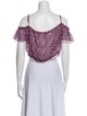 Poupette St Barth Floral Print Off-The-Shoulder Crop Top