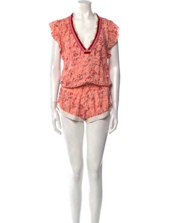 Poupette St Barth Printed V-Neck Romper