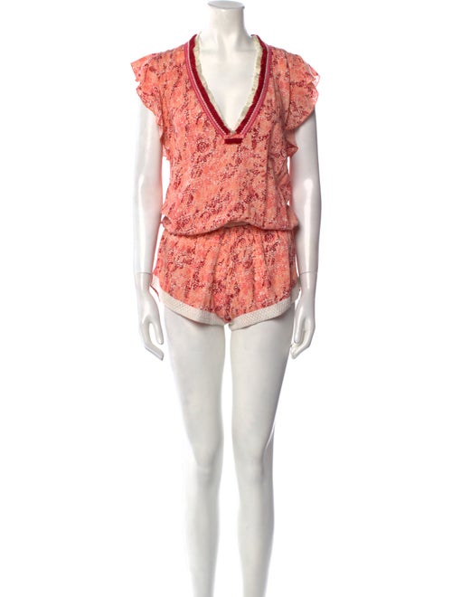 Poupette St Barth Printed V-Neck Romper
