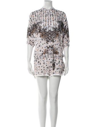 Poupette St Barth Printed Crew Neck Romper