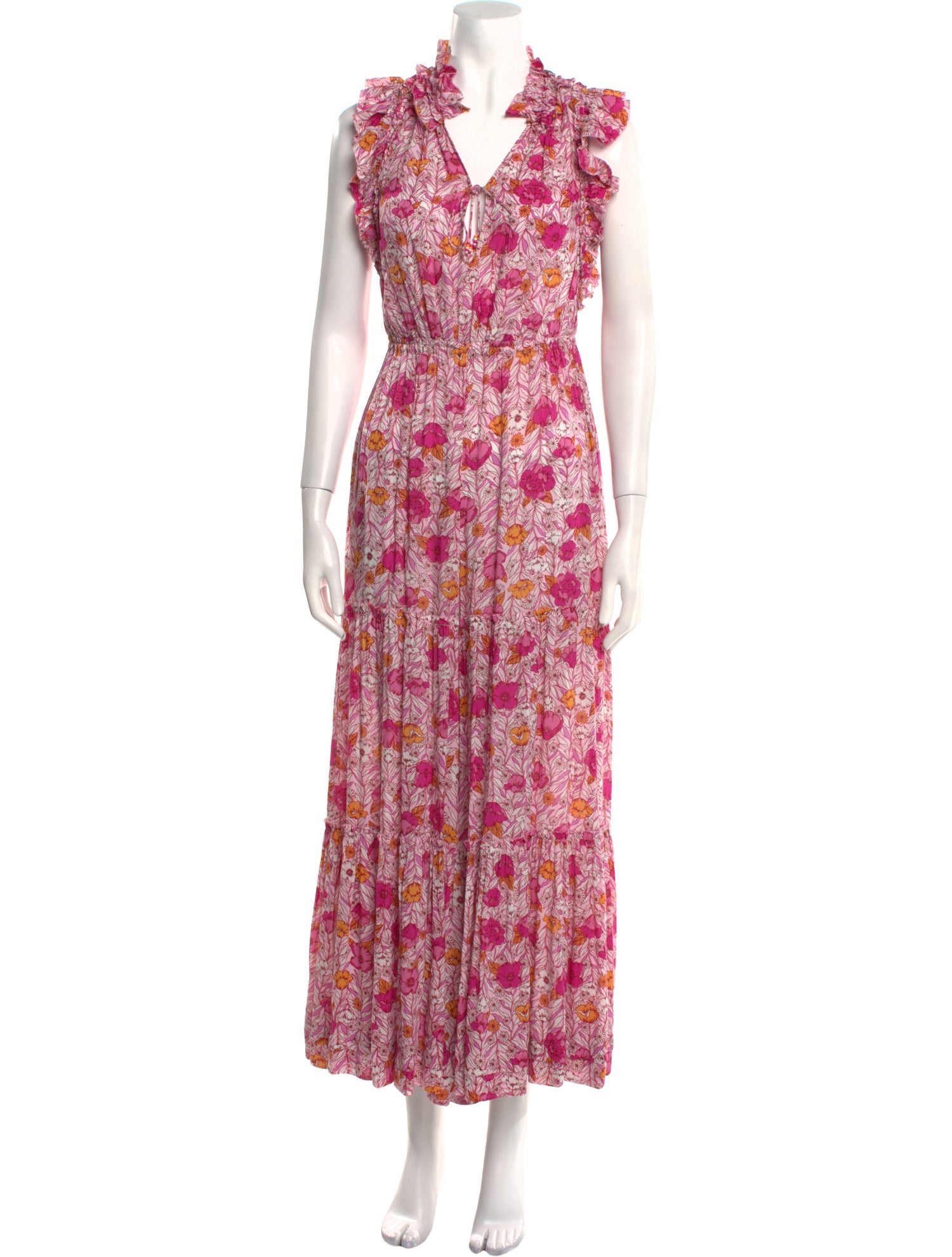 Poupette St Barth Floral Print V-Neck Jumpsuit w/ Tags