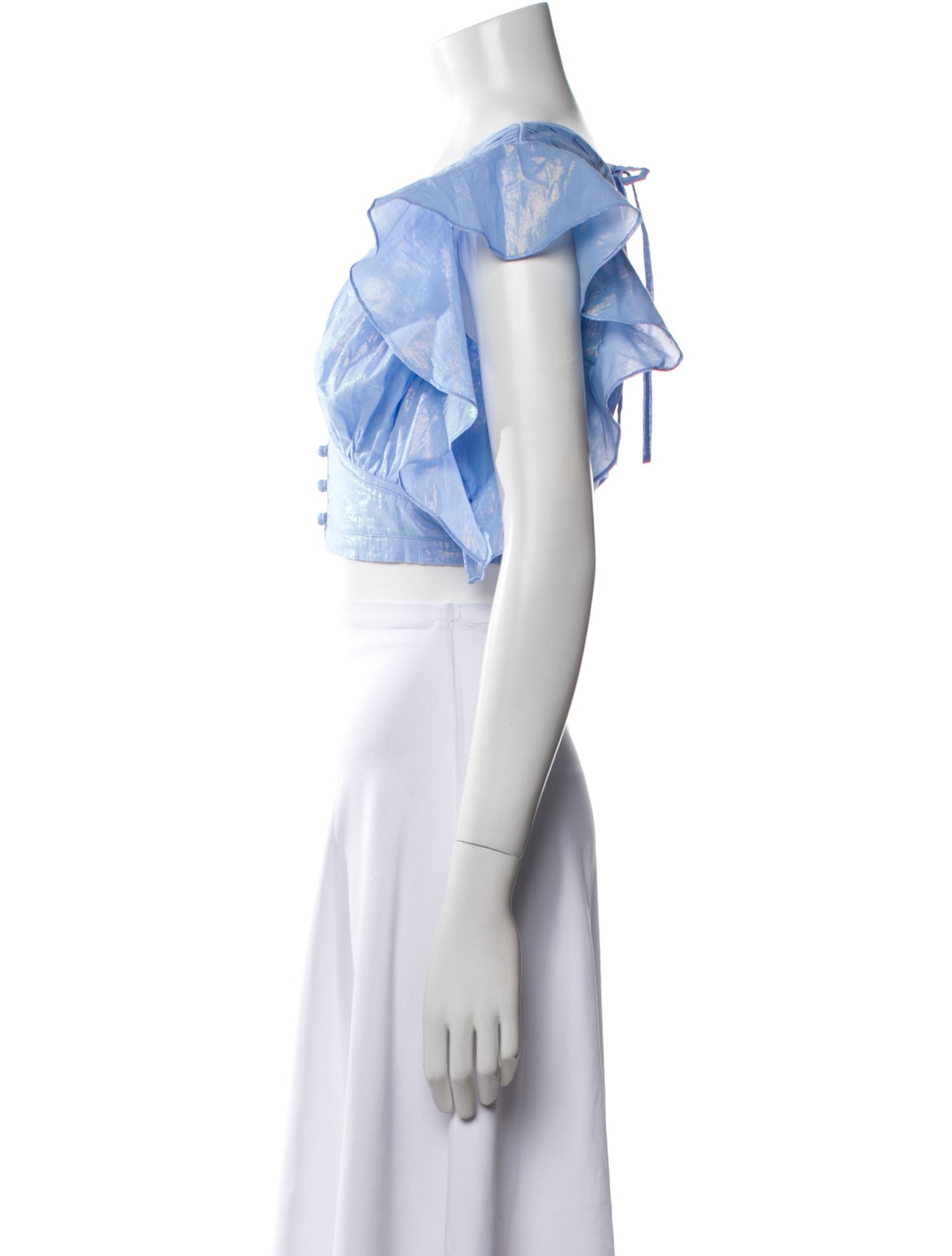 Poupette St Barth V-Neck Short Sleeve Crop Top