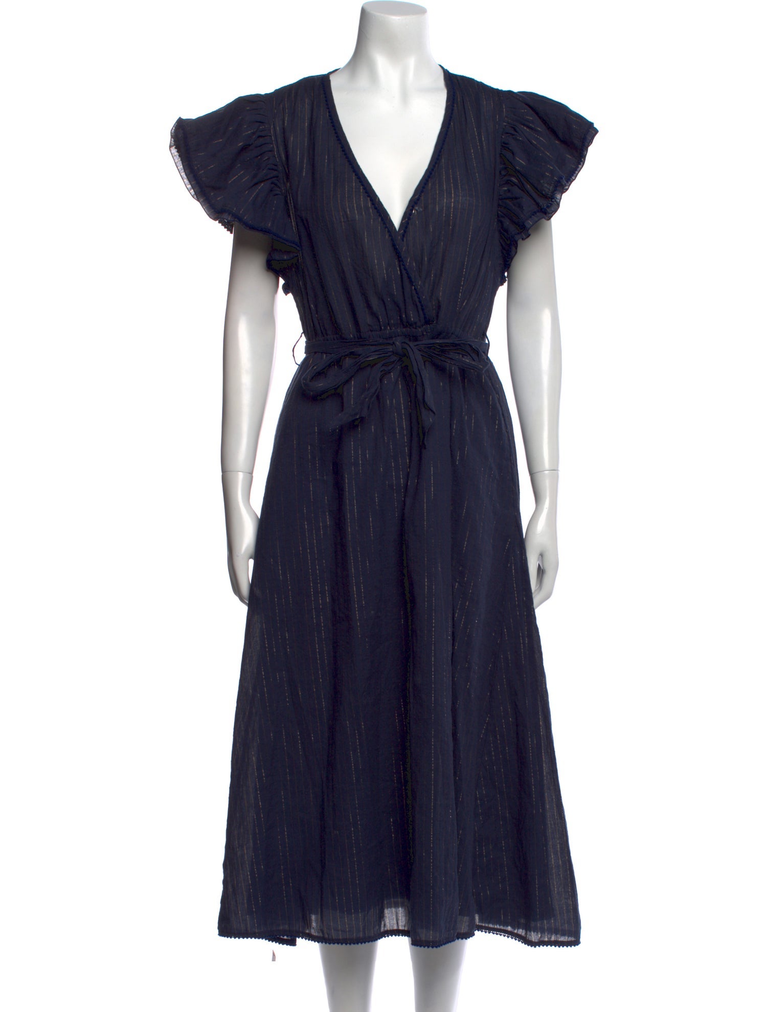 Poupette St Barth V-Neck Midi Length Dress