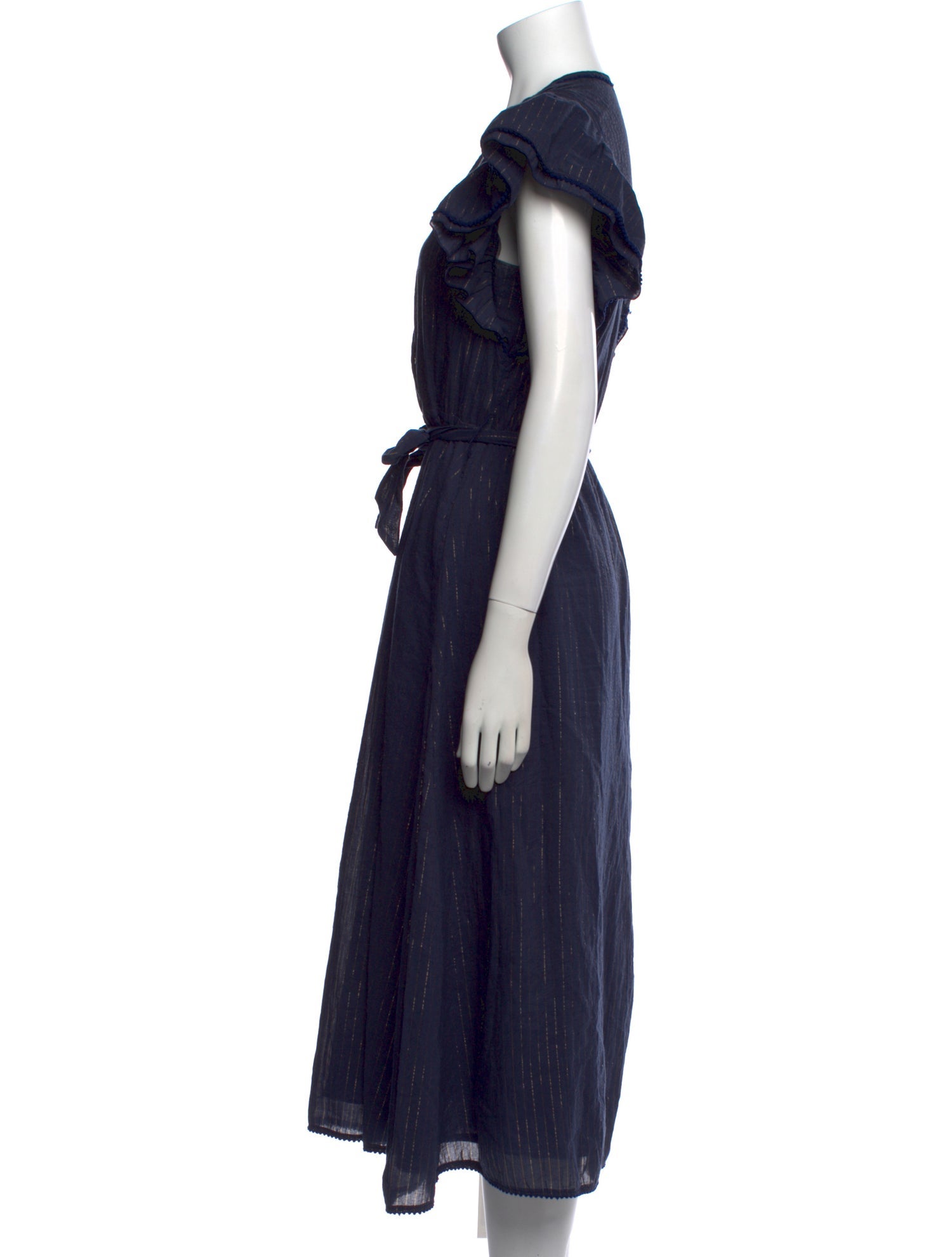 Poupette St Barth V-Neck Midi Length Dress