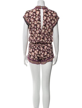Poupette St Barth Floral Print V-Neck Romper