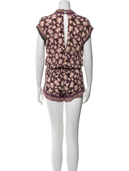 Poupette St Barth Floral Print V-Neck Romper