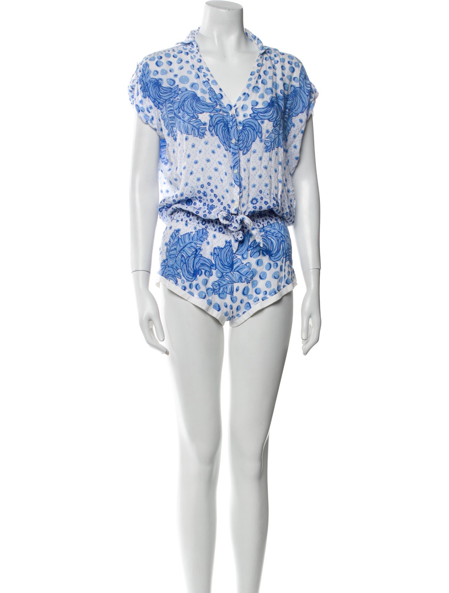 Poupette St Barth Printed V-Neck Romper