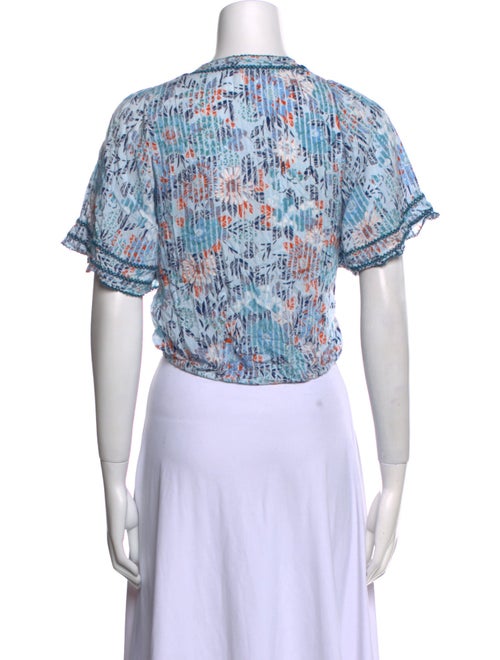 Poupette St Barth Printed V-Neck Crop Top