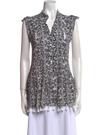 Poupette St Barth Lace Pattern V-Neck Tunic