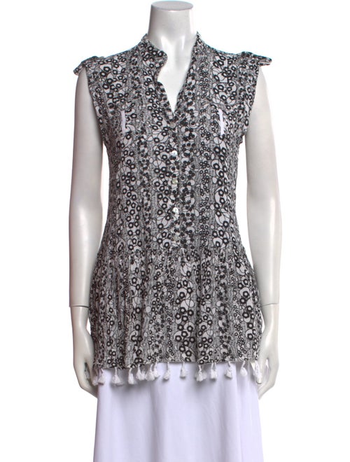 Poupette St Barth Lace Pattern V-Neck Tunic