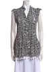 Poupette St Barth Lace Pattern V-Neck Tunic
