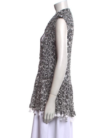 Poupette St Barth Lace Pattern V-Neck Tunic