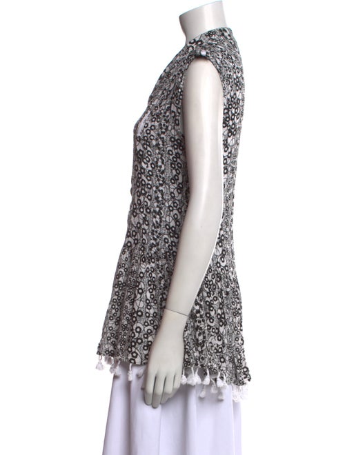 Poupette St Barth Lace Pattern V-Neck Tunic