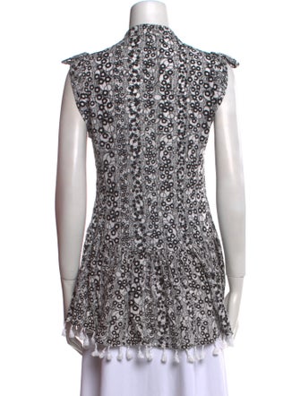 Poupette St Barth Lace Pattern V-Neck Tunic