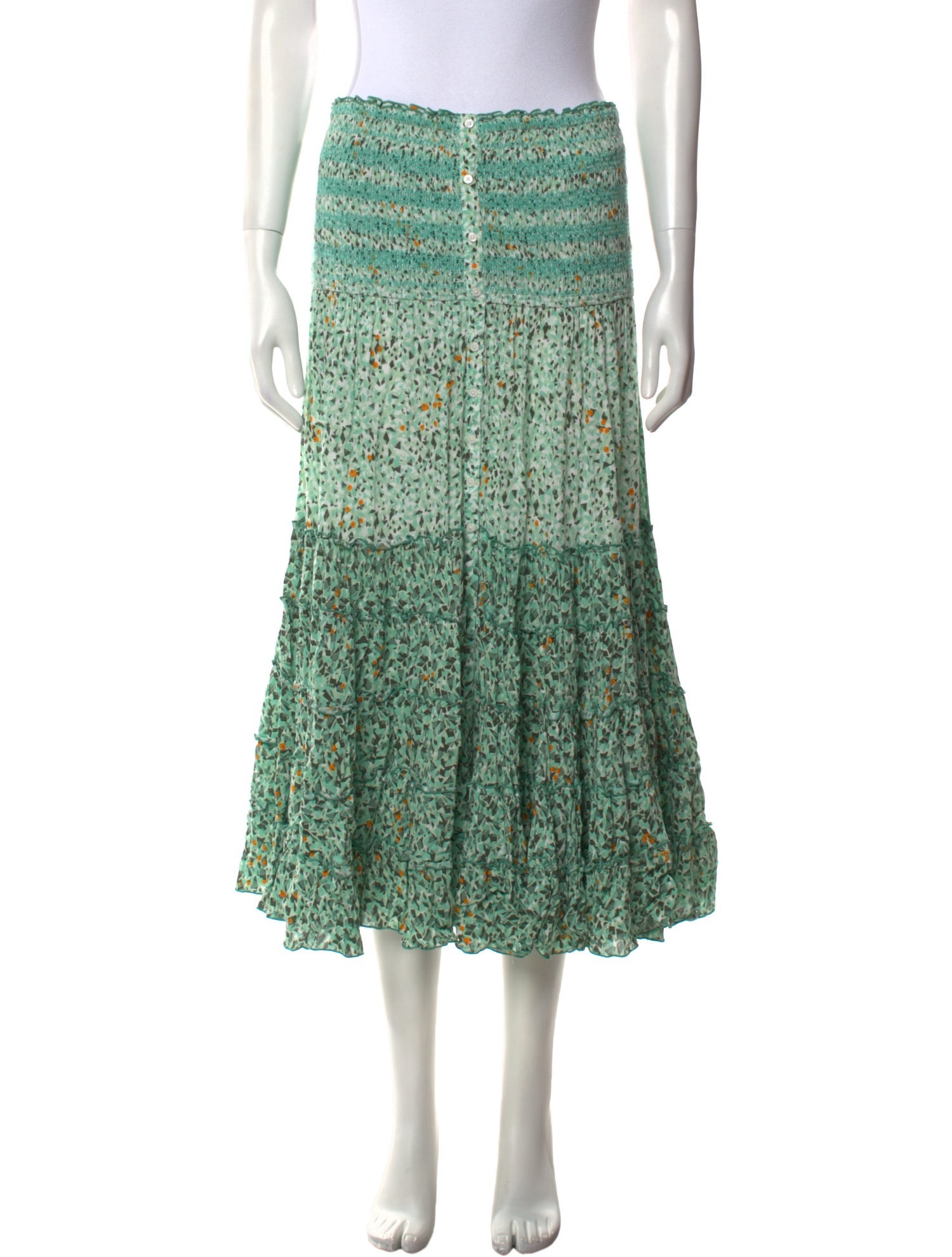 Poupette St Barth Printed Midi Length Skirt