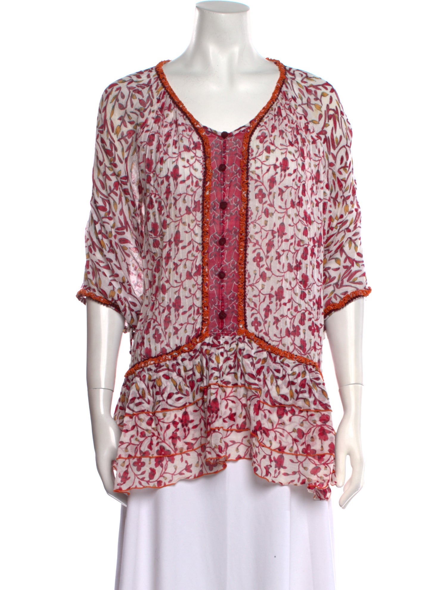 Poupette St Barth Paisley Print V-Neck Top