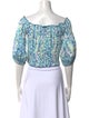 Poupette St Barth Printed Off-The-Shoulder Crop Top