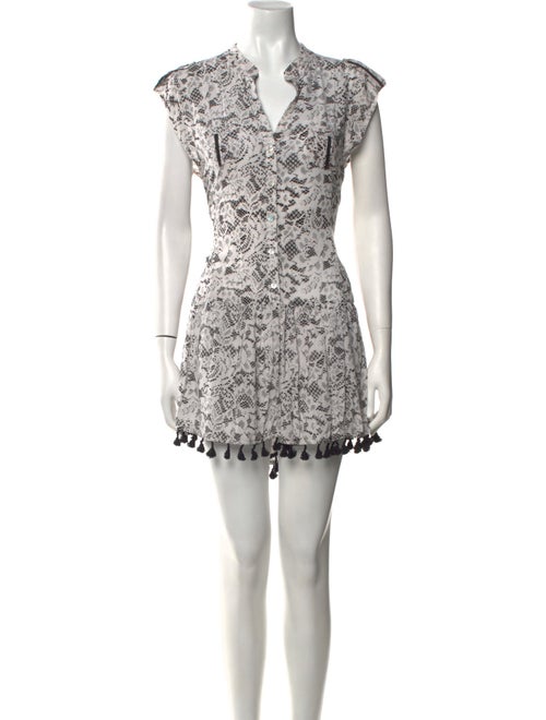Poupette St Barth Lace Pattern Mini Dress