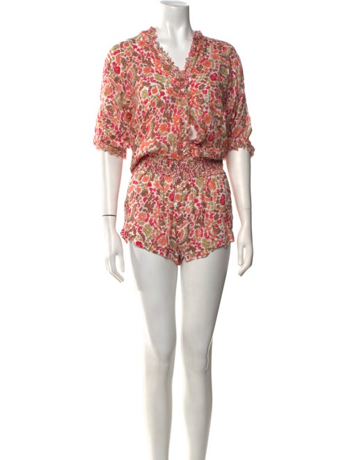 Poupette St Barth Floral Print V-Neck Romper