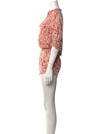 Poupette St Barth Floral Print V-Neck Romper